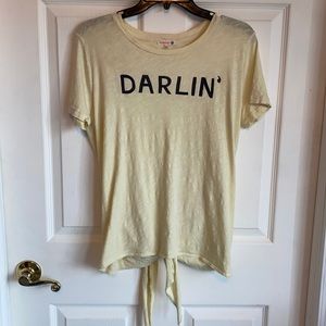 Sundry Darlin' Short Sleeve Tee Pale Yellow Size 2